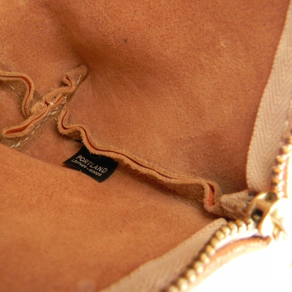 NWOT Portland Leather Goods  LEATHER UTILITY ZIP POUCH BAG TANGERINE ORANGE - Picture 5 of 5